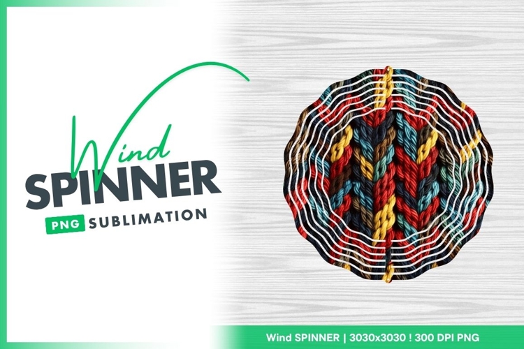 Braided Colorful Yarn Texture Pattern in Red Wind Spinner