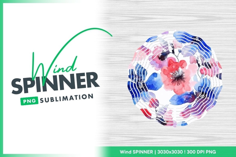 Watercolor floral pattern in shades of blue Wind Spinner
