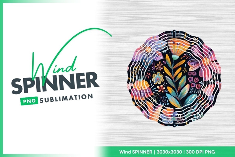Colorful Floral Pattern with Bright Flowers Wind Spinner