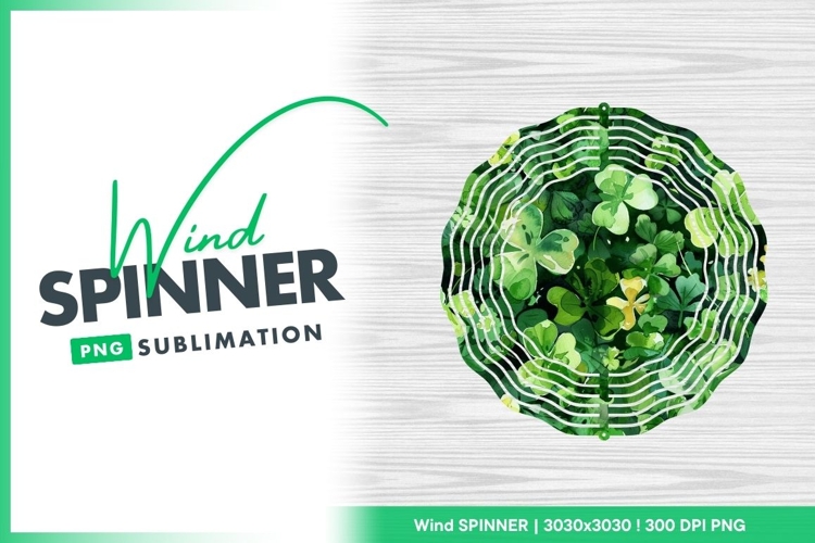 Watercolor Illustration of Green and Yellow Wind Spinner