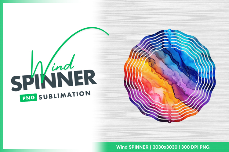 Alcohol ink abstract art wind spinner design Wind Spinner