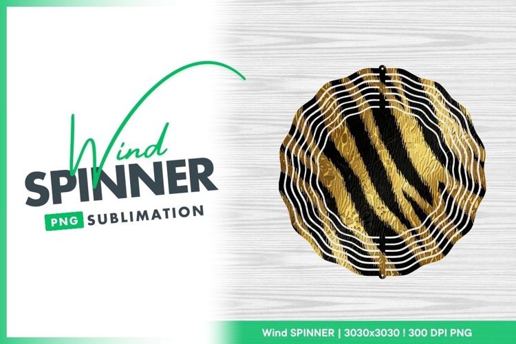 Golden textured tiger stripes animal print wind spinner