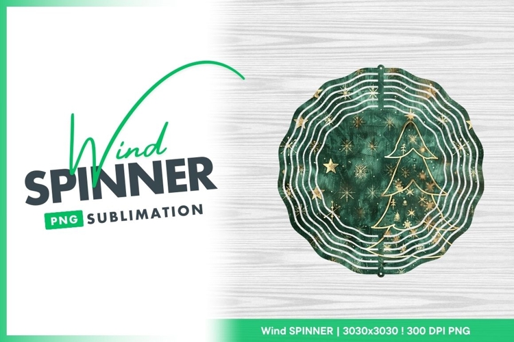 Festive christmas tree with golden accents wind spinner example image 1