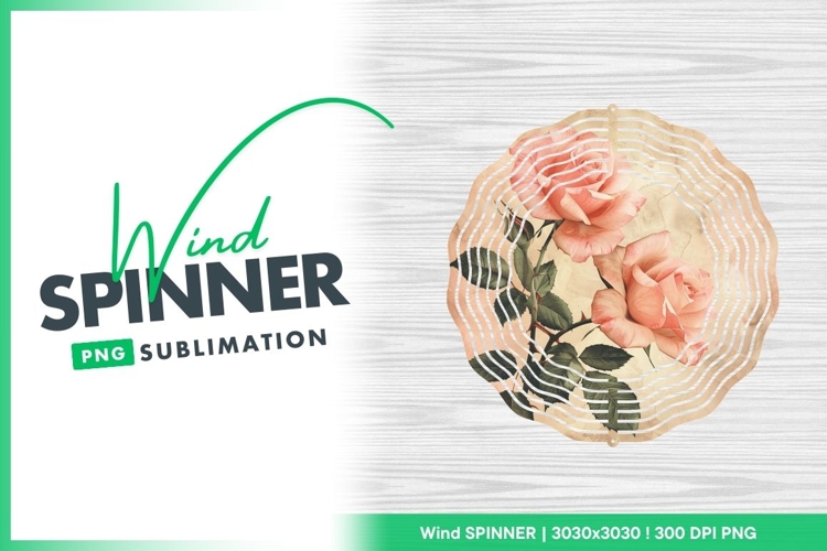 Two elegant pink roses floral background wind spinner