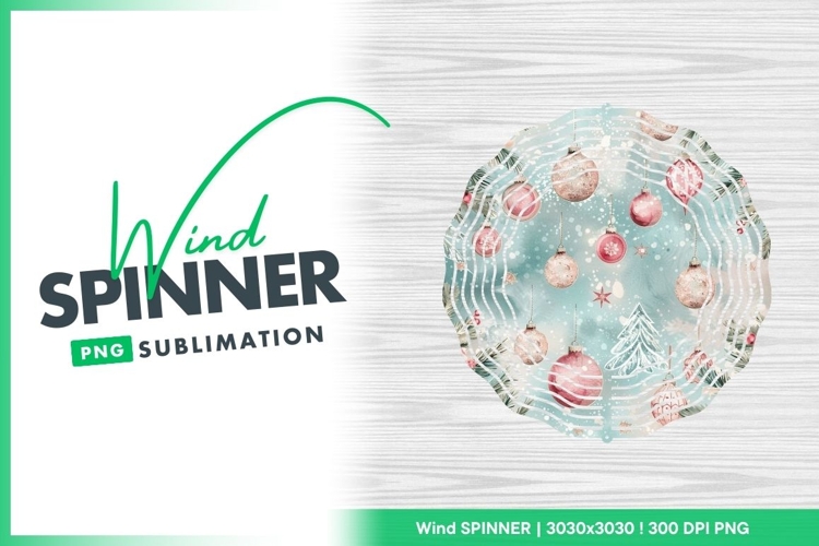 Festive christmas ornaments watercolor wind spinner