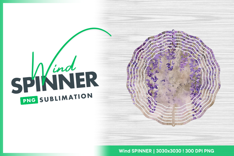 Wisteria flowers hanging over weathered wall Wind Spinner