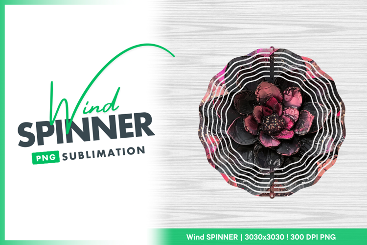 Abstract flower petals shiny pink black Wind Spinner