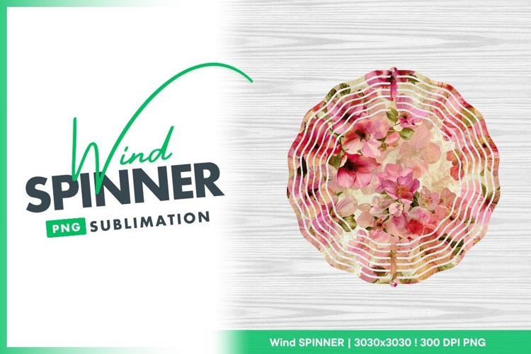 Pink blossom floral background wind spinner round png