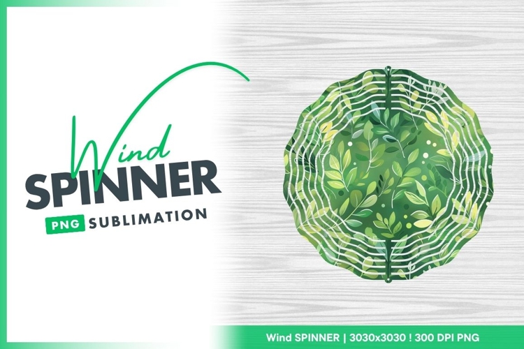 Green leaves background vector pattern wind spinner