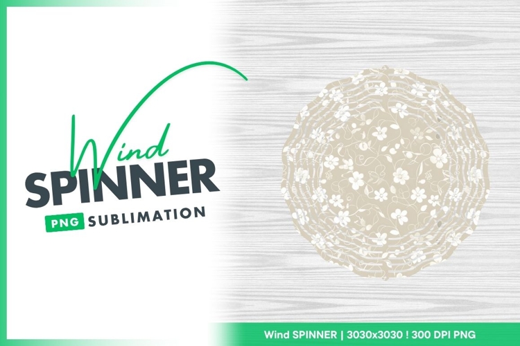 Floral pattern with wind spinner on beige wind spinner