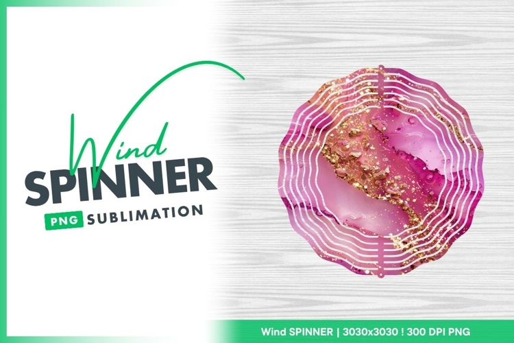 Pink marble texture with gold glitter accents wind spinner