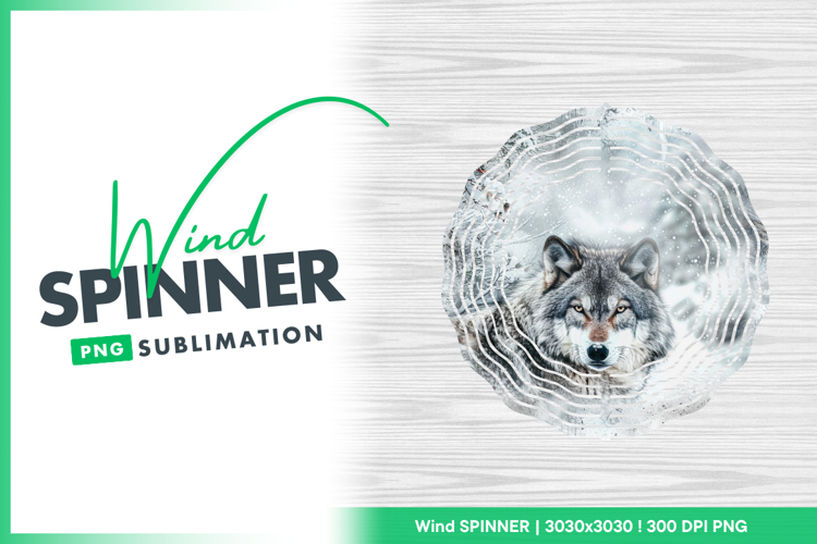 Majestic wolf portrait in a winter wonderland wind spinner