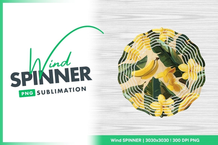 Tropical pattern with yellow flowers wind spinner