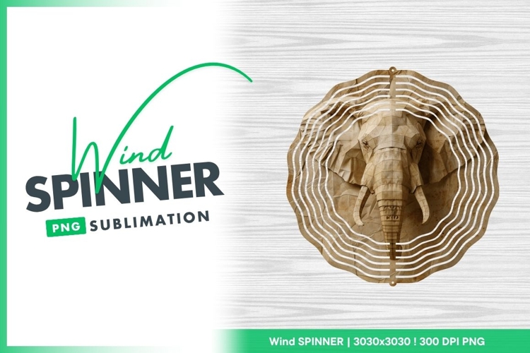 Paper elephant head sculpture origami art wind spinner