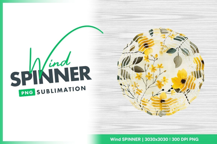 Floral wind spinner round sublimation design