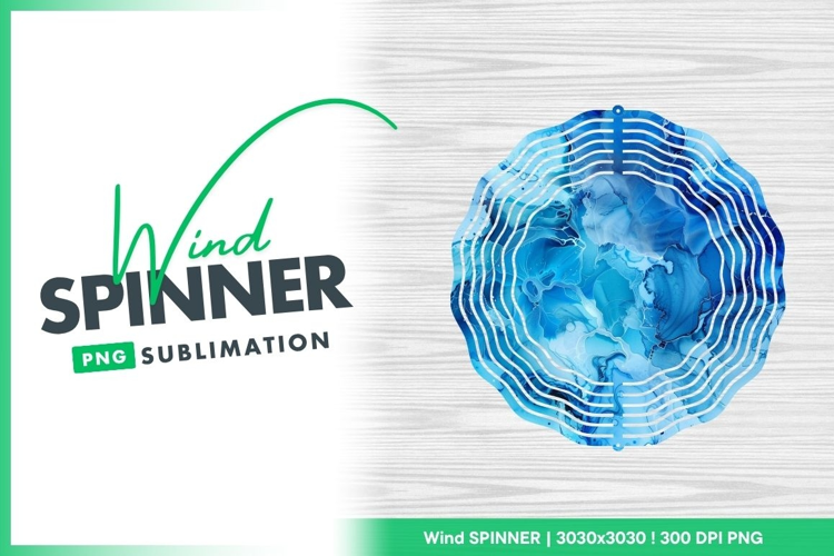 Blue watercolor wind spinner round design
