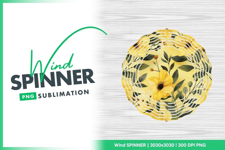 Yellow floral wind spinner round design