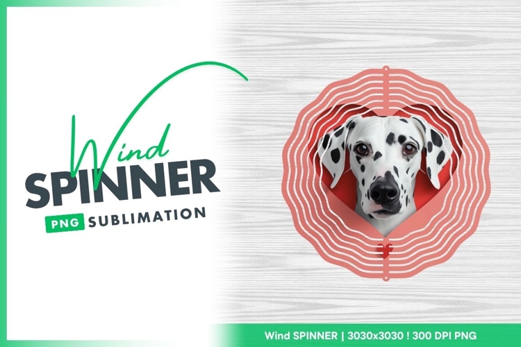 Dalmatian wind spinner round sublimation design