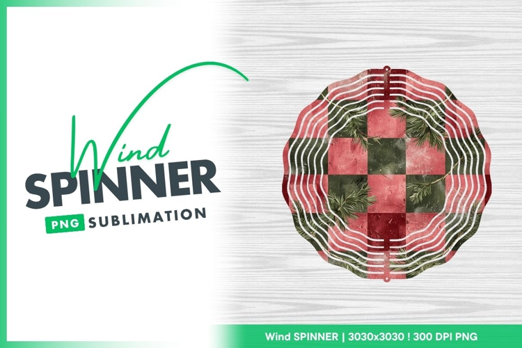 Wind spinner round plaid christmas design