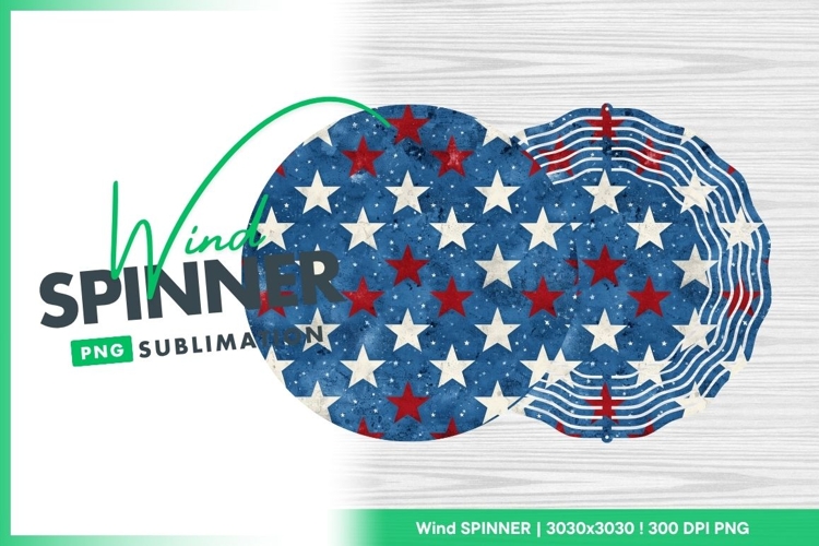 Patriotic wind spinner round sublimation design