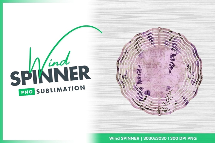 Lavender wind spinner round sublimation design