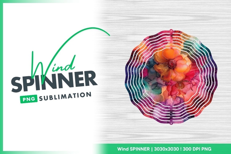 Colorful floral wind spinner round design
