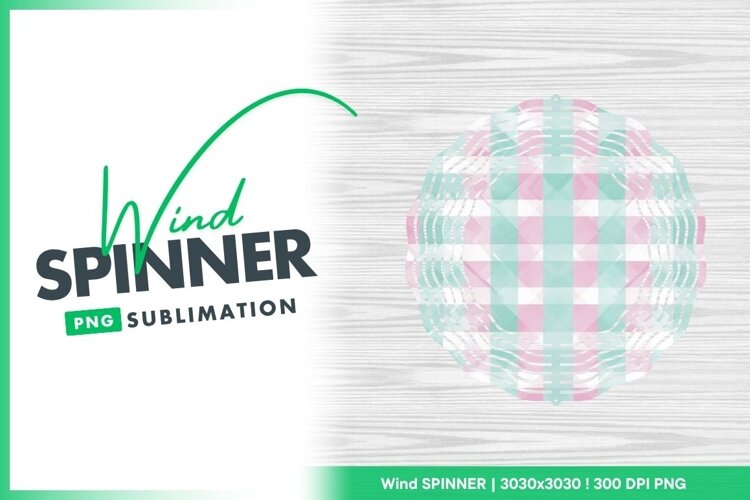 Plaid wind spinner round sublimation design example image 1