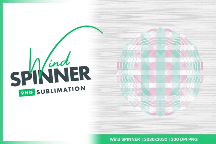 Plaid wind spinner round sublimation design