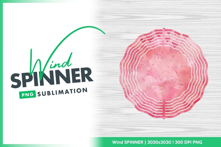 Wind spinner round watercolor design for sublimation
