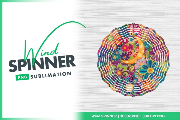 Floral wind spinner round sublimation design