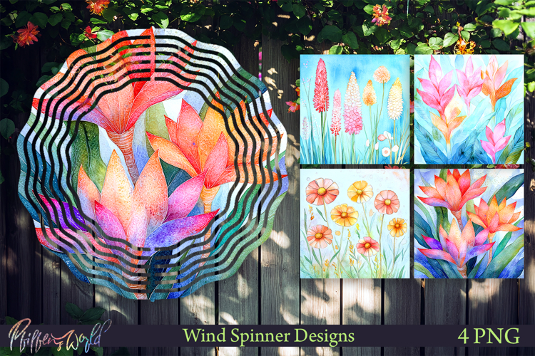 Floral Wind Spinners | Watercolor Flowers | Tropical