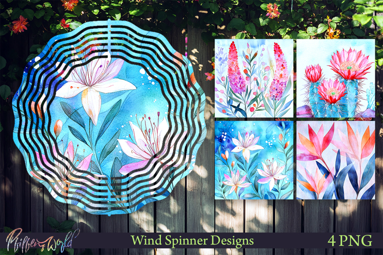 Floral Wind Spinners | Watercolor Garden