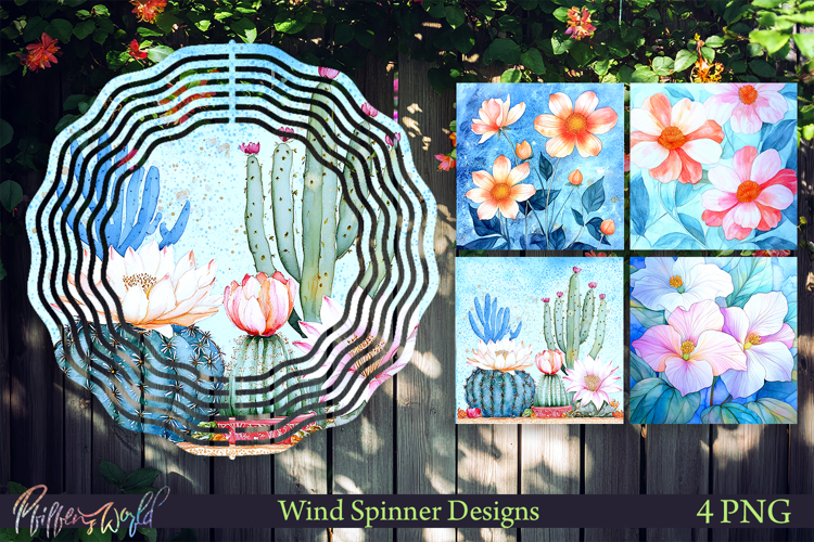 Floral Wind Spinners | Watercolor Flowers | Daisy