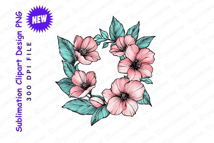 Floral Wreath Clipart Image 24