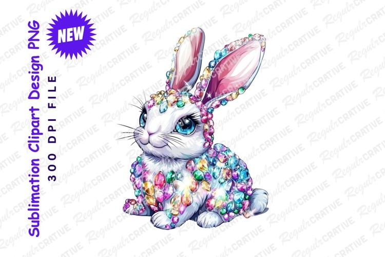 Jeweled rabbit illustration clipart png