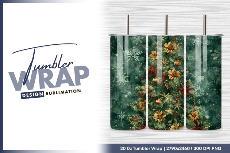 Elegant christmas tree with gold and red ornaments tumbler
