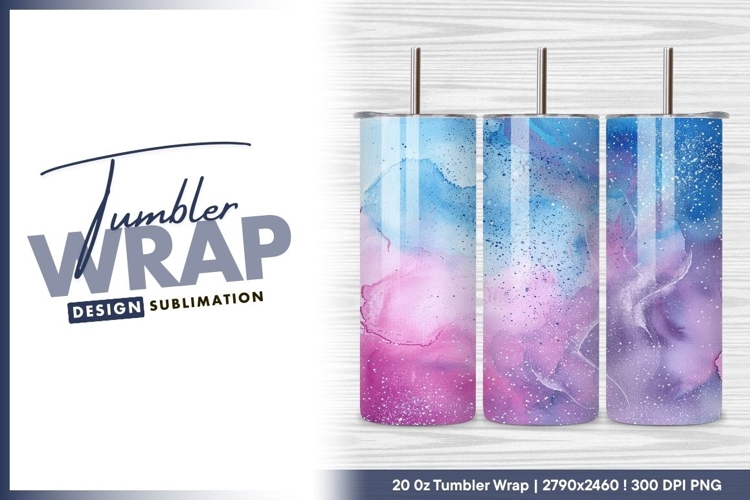 Watercolor cosmic sky background tumbler png