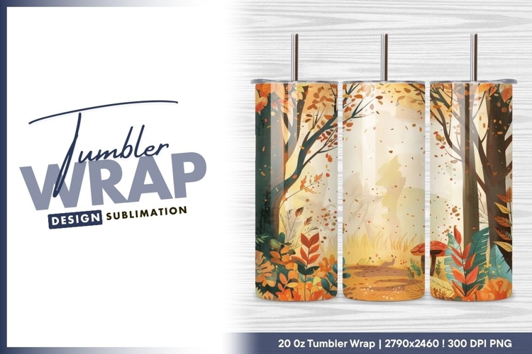Autumn forest scenery fall foliage landscape tumbler png