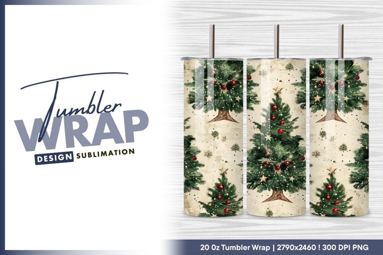 Christmas trees pattern holiday season tumbler png