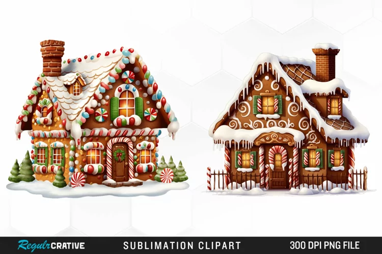 Watercolor Gingerbread House Png
