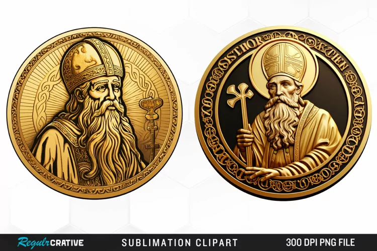 Watercolor Golden Coin Fun Clipart