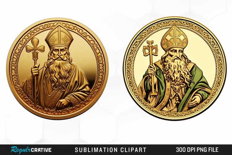 Watercolor Golden Coin Artwork Clipart