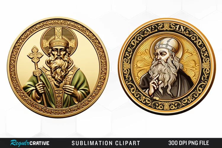 Watercolor Golden Coin Art Clipart