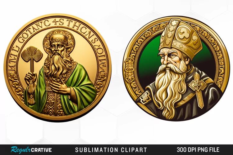 Watercolor Golden Coin Illustration Clipart