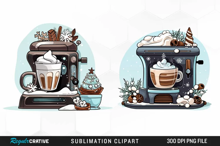 Watercolor Hot Cocoa Artwork Clipart