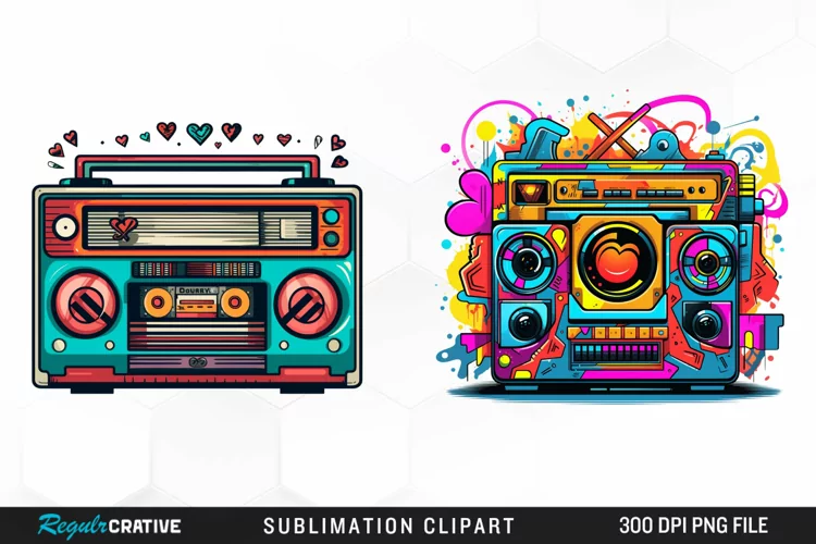 Retro tape player Graphics Clipart
