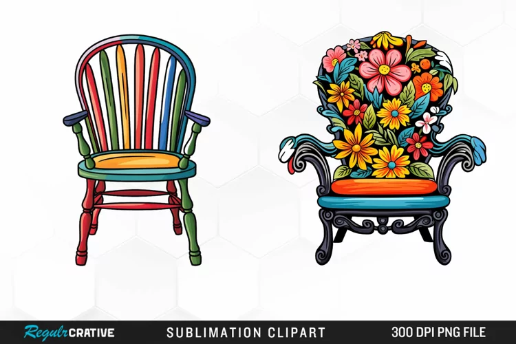 Watercolor Cottagecore Chair Image Clipart