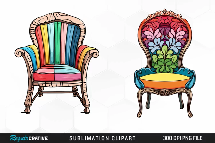 Watercolor Cottagecore Chair Fun Clipart