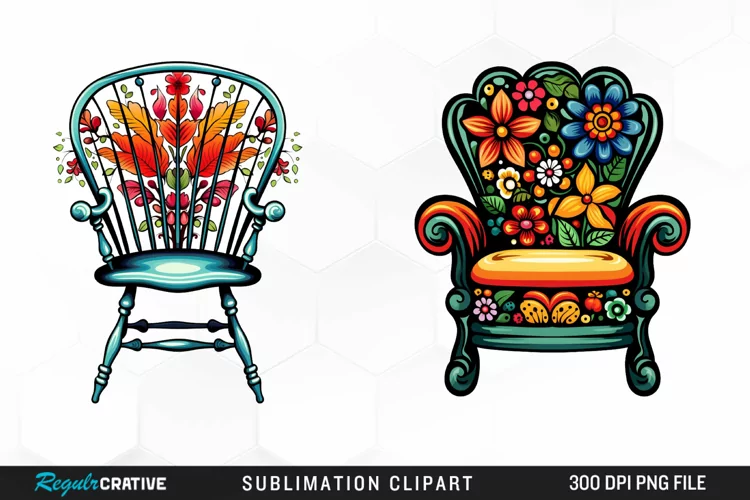 Watercolor Cottagecore Chair Clipart