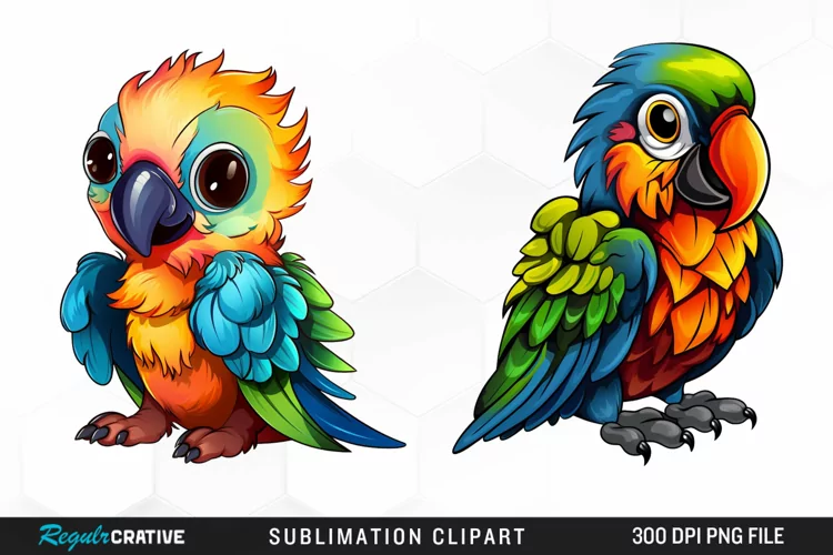 Watercolor Baby Parrot Clipart